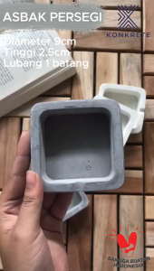 Asbak Semen Persegi Diameter 10 Cm / Asbak Aesthetic Persegi / Ashtray Decoration Aesthetic
