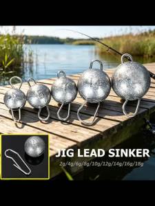 20 Cái Móc Câu Tròn Trọng Lượng Đối Trọng Đầu Jig Câu Cá Trọng Lượng 2g-18g Thép Carbon Cao Mồi Mềm Trọng Lượng Dạng Đạn