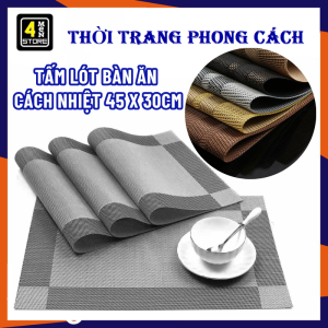 Tấm Lót Bàn Ăn Cách Nhiệt - Khăn Trải Bàn PVC Cao Cấp Chống Trơn Trượt - Thảm Trải Bàn Làm Phông Nền Chụp Ảnh Bàn Học Bàn Ăn Tiện Lợi Size 45x30cm
