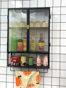 Creative Bathroom Cabinet with Towel Rod Bathroom Mirror Cabinet Toilet Wall Mounted Multilayer Large Capacity Storage Cabinet