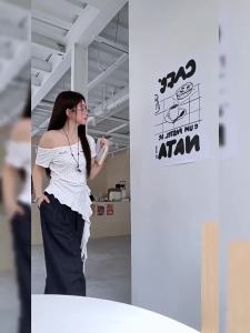 ZHANGDAREN | Bộ Quần Jeans Chân Rộng và Áo Thun Nữ Cổ Trụ Dày Kiểu Retro Size Lớn