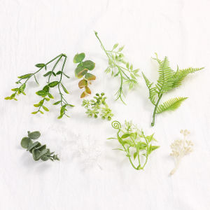 Ruiqi Artificial Flower Plastic Water Plant Simulation Grass Cake Green Plant Decoration Accessories Plate Leaves Fake Grass Green Leaves