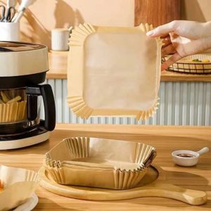 100 Pcs Air Fryer Oil-proof Paper Disposable Baking Paper BBQ Non-Stick Tray Paper Grill Plate Paper