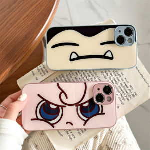 Cute Cartoon Kirby Monster Fat Couple Phone Case for iPhone 14 Apple 15 pro Max New Model Anti-Fall Glass Hard Shell for Men And Women