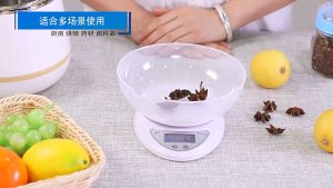 Timbangan Dapur + Mangkok / Timbangan Kue Digital Fleco F-109 Maksimal 5 Kg - TOKO SINAR AUDIO