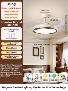 DGY | New Retro Style Quiet Adjustable Dimmable Eye-protective Fan Light