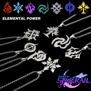 Honkai Star Rail Cosplay Element Necklace Quantum Lightning Ice Wind Imaginary Fire Metal Fans Collection Props