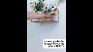 Wall Floating Shelf Non Drill Shelving Home Decorative Wall Mounted Rack Book Rak buku Kayu 实木墙上置物架