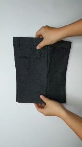 Quần tây nam trung niên màu xám trơn form truyền thống ống đứng dáng suông big size tới 110kg