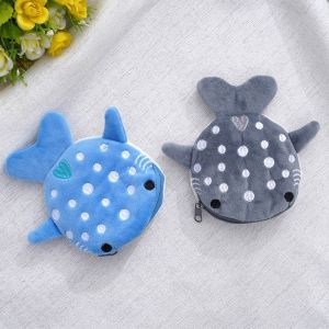 1pc Shark Blue Small Whales Coin Purse High Capacity Shark Coin Pouch Shark Coin Wallet