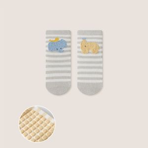 Childrens Floor Socks Autumn Winter Newborn Baby Non-slip Walking Sock Fashion Striped Cartoon Toddler Socks For Boys Girls New