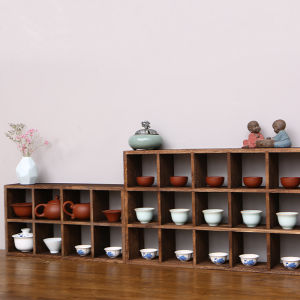 Giá Để Cốc Trà Bằng Gỗ Nguyên Khối Nhỏ Giá Để Bình Trà Thiết Kế Đa Năng Kích Thước 10*10cm Phụ Kiện Trang Trí Nhà Thủ Công Truyền Thống Trung Quốc