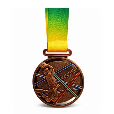 Imported EM6816-034 Basketball Tournament Medal 6.8cm