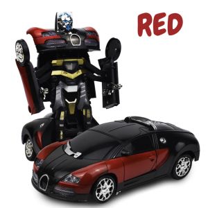 Universal Revolving Transformation Robots Sports Car Toys Cool Deformation Car With Music Light Kids Toys Gifts