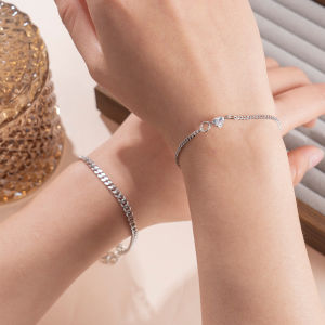 Corinna 2Pcs Heart Couple Bracelet Exquisite Bracelet Fashionable Simple Bracelet