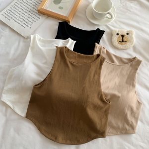 LadyLuxe - Tanktop Crop Top Bra Kekinian Tangtop Wanita Katun Lembut Basic Square With Cup BR215
