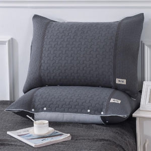 Pure Cotton Pillowcase Towel for Men with Button Cloth 40x60 Anti-Slip Anti-Oil Single Person Pillow Towel Bedding Accessories