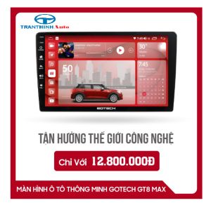 [ HÀNG CHÍNH HÃNG] Màn hình android GOTECH GT8 MAX. Màn android GT8 MAX  cấu hình cao Ram3G-Rom32G  lắp sim 4G  thu phát wifi Màn android xuất video out ra màn hình lớn màn gối. Màn xem camera oto YOUTOBE... Màn hình GOTECH kèm mặt dưỡng  oto