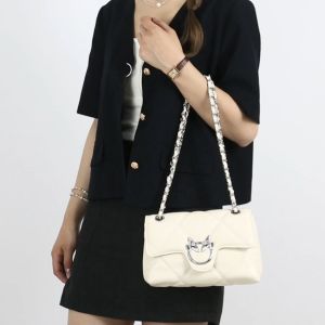 BJ43823 - WHITE/BLACK TAS SLEMPANG HANDBAG TAS WANITA FASHION IMPORT MODIS ELEGAN TERMURAH TERLARIS TERBARU BAGSTORE JAKARTA TAS BATAM BQ3823