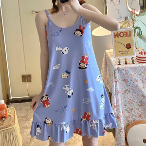 ชุดนอนผู้หญิงฤดูร้อน ชุดนอนแขนกุดบาง ชุดนอนผู้หญิงเซ็กซี่หวานๆ ชุดนอนผู้หญิงในบ้าน ชุดนอนผู้หญิงแฟชั่น INS ใหม่