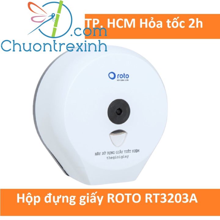 Combo 1 hộp đựng giấy vệ sinh cuộn lớn Roto RT3203A (Trắng) và 10 cuộn ...