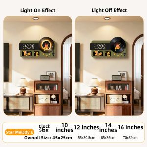 HAOJIUBUJIAN | Retro Vinyl Record Style Digital Wall Clock With Perpetual Calendar