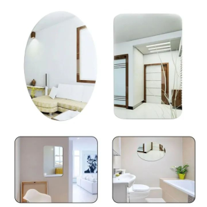 HD Acrylic Bathrom Wall Mirrors Stickers Flexible Make Up Bathrom Home Decor Mirrors
