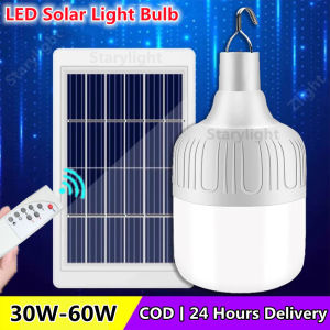 LED Solar Emergency Light Bulb With Remote Control USB Rechargeable Energy Saving Light Outdoor Waterproof Portable Camping Lamp Built-in Battery Market Night Light With Panel