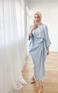 PROMO Kaftan Riyana Baju Lebaran Hari Raya Simple 2Look Mewah Detail Mote Material Premium Model Kekinian Dress Muslimah Fashionable Original