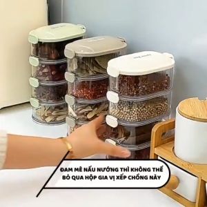 [HCM] Hộp đựng hành tỏi ớt chống ẩm trong nhà bếp rổ nhựa đựng tỏi ớt và hành tươi xếp chồng -GL314