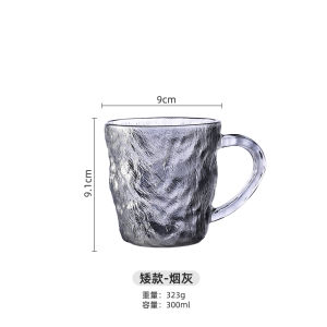 Cốc Thủy Tinh Họa Tiết Sỏi Băng Có Nắp Thìa Tay Cầm Giá Trị Thẩm Mỹ Cao Ký Túc Xá Uống Sử Dụng Tại Nhà Trà Ins Phong Cách Dung Tích 301-400ml