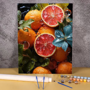 DIY Painting By Numbers Orange Fruit Paint By Number Handpainted Picture on The Wall Home Decor Digital Oil Painting