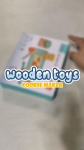 Hntob 11pcs Wooden Cookie Maker Natural Wood Cooking Set Kitchen Food Early Learning Kids Toy