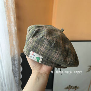 Mũ Lưỡi Trai Kẻ Caro Phong Cách Nhật Bản Cổ Điển Cho Nữ Mùa Hè Nhẹ Nghệ Thuật Đa Năng Cá Tính Mũ Họa Sĩ Trẻ Thời Trang