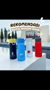 Botol 400 ML HELLO LOVELY FRIEND Tumblr Tempat Minum Anak Sekolah Tumbler Botol Air Kaca Karakter Warna Warni Anti Bocor