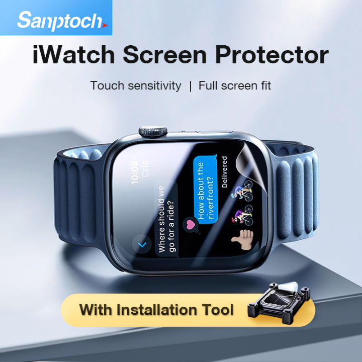 Sanptoch Watch Screen Protector Soft Film For Apple Watch Series 45mm  41mm iwatch Series SE 44mm 40mm Anti-Scratch Flexible Film Watch