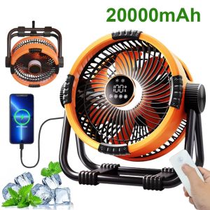 Quạt Cắm Trại Sạc Lại Amagi 20000mAh Tích Hợp Đèn LED Và Điều Khiển Từ Xa Quạt Trần Không Dây Ngoài Trời