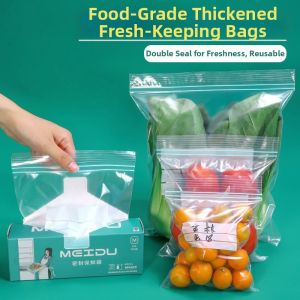 Thickened Dual-Groove Clear Zipper Food Storage Bags