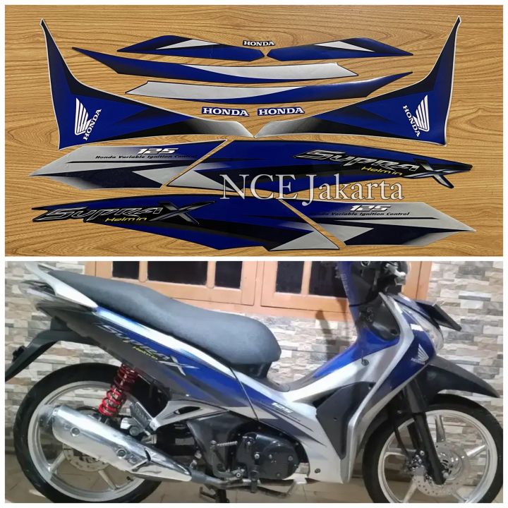STIKER STRIPING MOTOR SUPRA X HELM IN 125 2011 BIRU SILVER Lazada  Indonesia