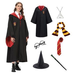 Granger Costume Men Women Children Wizard House Robe Cloak Cosplay Magic School Uniform Sweater Wand Master Pastor Halloween Costume