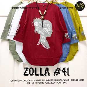 Zolla #41 by Mg store kaos zollaqu kaos wanita terbaru katun combed premium sablon plastisol motif best seller kaos santai