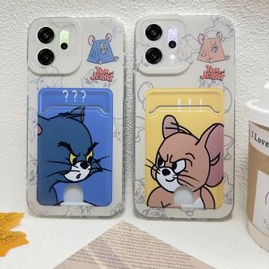New Phone Case OPPO Reno14 Pro 14F Reno 14 F A5i Pro 5G Ins Trend Creative Fashion Cute Cartoon Couple Casing Anti-fall Shockproof Card Holder Soft Cover 2025