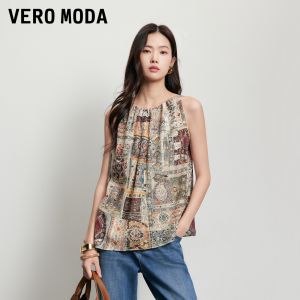 Vero Moda | Áo Blouse Không Tay In Dân Tộc Lót Màu Đối Lập Dễ Phối