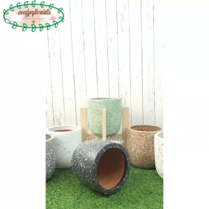 Pot Motif Teraso Pot Terracotta Model Kapsul Kecil Variasi Warna Pot Standing Kaki 4 Pot Hiasan Ruang Tamu Aesthetic