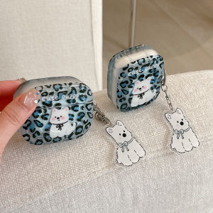 Blue Leopard Print West Highland Dog Apple Airpods4 Pro2 Noise Reduction Version Male Transparent Soft Shell Protective Case