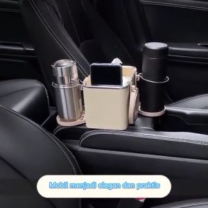 Kotak Penyimpanan Multifungsi untuk Mobil: Kotak Penyimpanan Botol Minum & Tempat Tissue