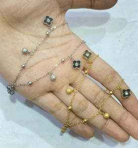 [ COD ] Noin ● Gelang Rantai Bunga Hitam Korea Terbaru / Gelang Titanium Jedar Wanita Korea / Gelang Titanium Anti Karat Selamanya GLT182