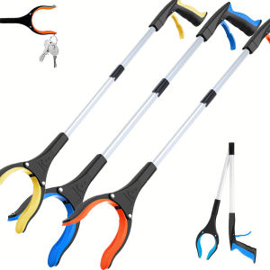32 Inch Extra Long Foldable Grabber Reacher Pickers Garbage Pick Up Mobility Aid Reaching Assist Hand Tools for Elderly