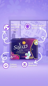 Sisters Ultra Thin Pads with wings 6s Premium%&