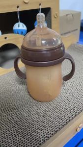 【Local Shop】Minitutu 150ml/240ml Silicone Baby Bottle Newborn Nano Silver Wide Mouth Controller Gravity Ball Breast Milk Easy Clean Baby Feeding Bottle